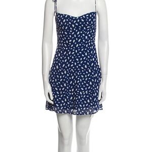 Reformation printed blue mini dress